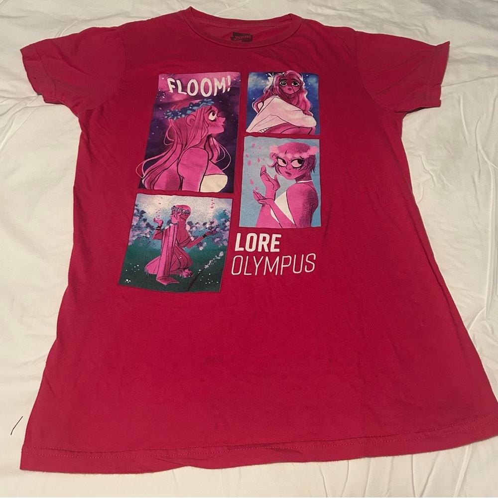 Pre-Loved Lore Olympus Red Pink Graphic Short Sleeve Tee